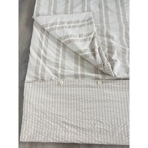 Restoration Hardware Full/Queen Duvet Cover Striped Neutral Sand Cotton EUC
